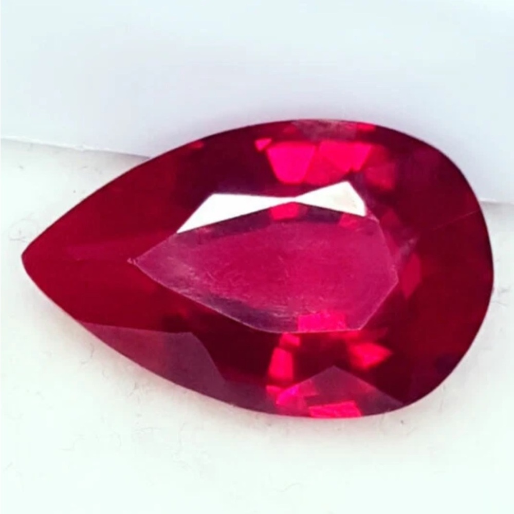 Elegant Red 8.16 ct. Certified Natural Pear Cut Ruby